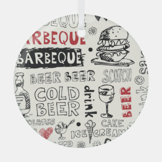 Adorno De Cristal Crazy BBQ: Whimsical Doodle Art