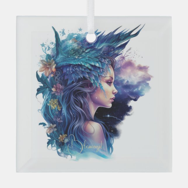 Adorno De Cristal Crea tu propia anfitriona mítica ninfa (Anverso)