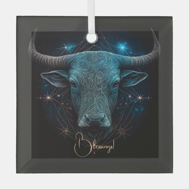 Adorno De Cristal Crea tu propia astrología mística Taurus Zodiac (Anverso)