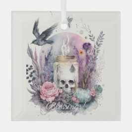 Adorno De Cristal Crea tu propia floral gótica otoñal