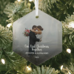 Adorno De Cristal Crea tu propia foto de First Christmas Together<br><div class="desc">Crea tu propio ornamento de fotos de First Christmas Together. Muy buenos Navidades. Añade tu propia foto,  agrega tu texto y nombres.</div>
