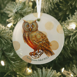 Adorno De Cristal Crea tu propia lechuza dorada Steampunk