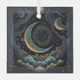 Adorno De Cristal Crea tu propia Luna Celestial y nubes