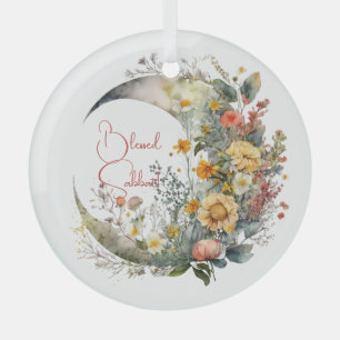 Adorno De Cristal Crea tu propia luna creciente floral soleada