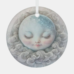 Adorno De Cristal Crea tu propia Luna Durmiente Pacífica