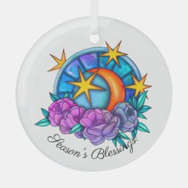 Adorno De Cristal Crea tu propia luna, estrellas y Rosas.