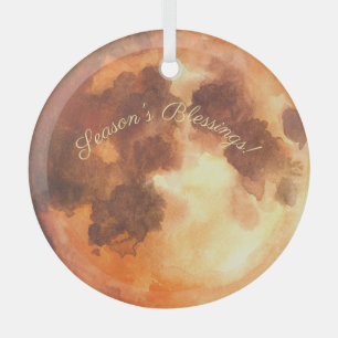 Adorno De Cristal Crea tu propia luna naranja mística