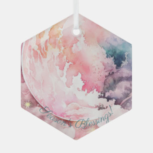 Adorno De Cristal Crea tu propia magia de amor lunar rosa nublado