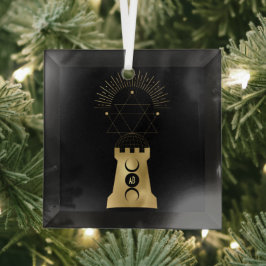 Adorno De Cristal Crea tu propia torre de luna de oro arcana