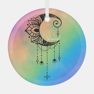 Adorno De Cristal Crea tu propia y elegante Silhouette Boho Moon