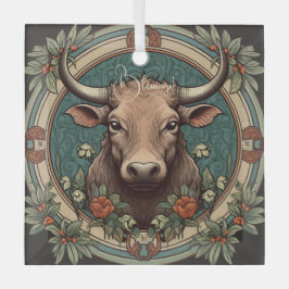 Adorno De Cristal Crea tu propio Art Nouveau Taurus Zodiac