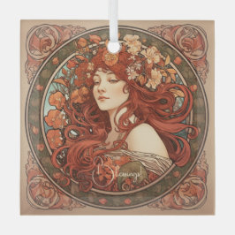 Adorno De Cristal Crea tu propio Art Nouveau Virgo Zodiac