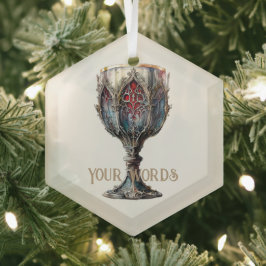 Adorno De Cristal Crea tu propio cáliz rojo y azul con dorado