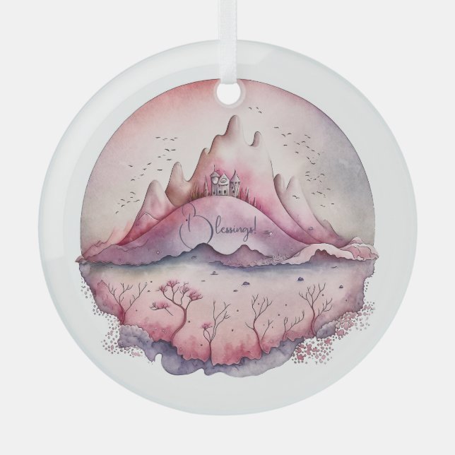 Adorno De Cristal Crea tu propio castillo mágico y montañas (Anverso)