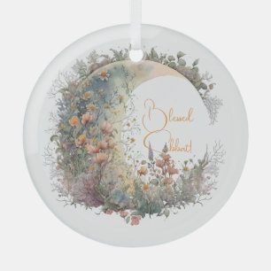 Adorno De Cristal Crea Tu Propio Crescent Moon Floral Cottagecore