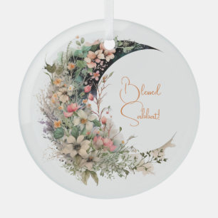 Adorno De Cristal Crea Tu Propio Crescent Moon Floral de Prado Rosa