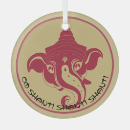 Adorno De Cristal Crea tu propio Ganesh Rojo y Oro