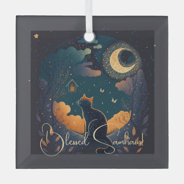 Adorno De Cristal Crea tu propio gato negro místico y sus propios pá (Anverso)