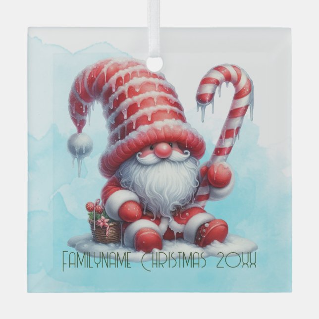 Adorno De Cristal Crea tu propio Gnome de Navidades de hierbabuena (Anverso)