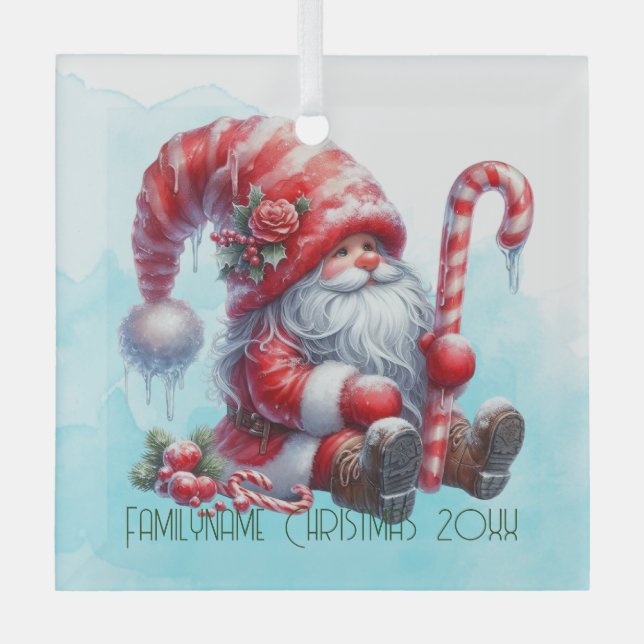 Adorno De Cristal Crea tu propio Gnome de Navidades de Peppermint Fl (Anverso)