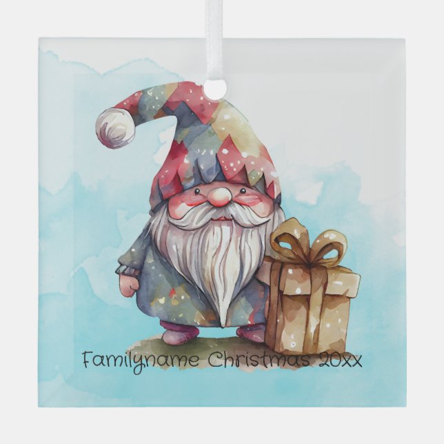 Adorno De Cristal Crea tu propio Gnome de Navidades del Arlequín Arc (Anverso)