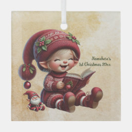 Adorno De Cristal Crea tu propio Gnomo de Navidad feliz de cuento