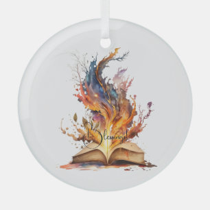 Adorno De Cristal Crea tu propio Grimoire de Fuego