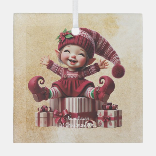 Adorno De Cristal Crea tu propio hogar de Navidad de época (Anverso)