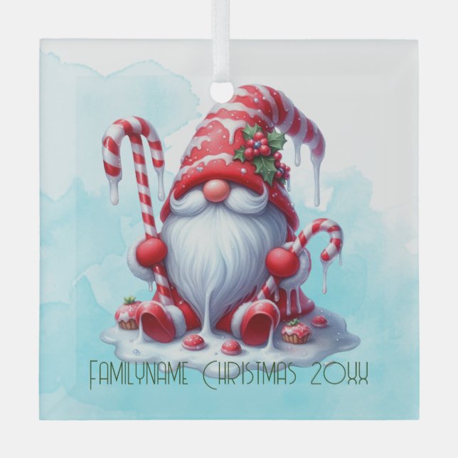 Adorno De Cristal Crea tu propio hogar de Navidades de menta pimient (Anverso)