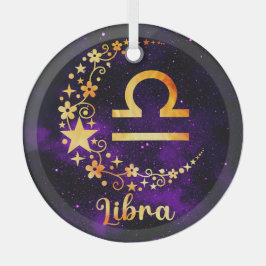 Adorno De Cristal Crea tu propio Libra Celestial Púrpura Zodiac