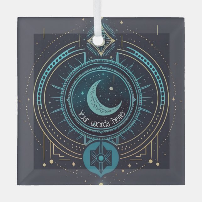 Adorno De Cristal Crea tu propio lunar geométrico celeste (Anverso)