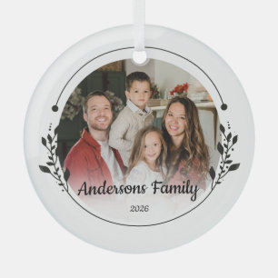 Adorno De Cristal Crea tu propio nombre de familia de foto personali