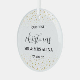 Adorno De Cristal Crea tu propio nuestro primer Navidad casados