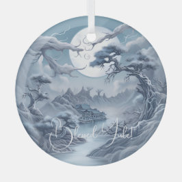 Adorno De Cristal Crea tu propio paisaje azul y nigoso