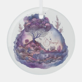 Adorno De Cristal Crea tu propio paisaje de fantasía púrpura