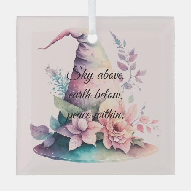 Adorno De Cristal Crea tu propio Pastel Gorra de brujas arcoiris Ros (Anverso)