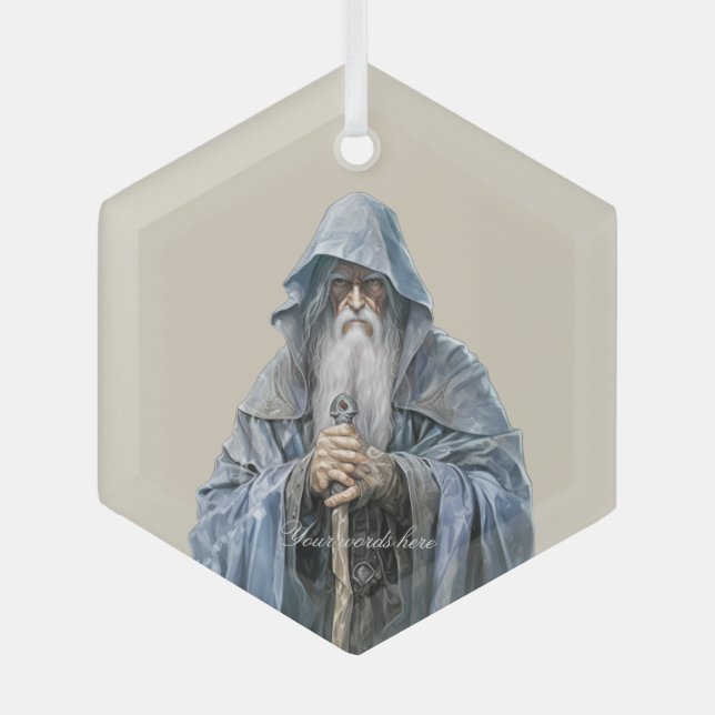 Adorno De Cristal Crea Tu Propio Sabio Mago Anciano (Anverso)