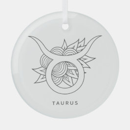 Adorno De Cristal Crea tu propio Tauro Blanco y Negro Elegante