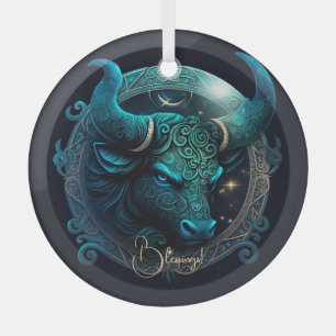 Adorno De Cristal Crea tu propio Taurus Zodiac Celestial
