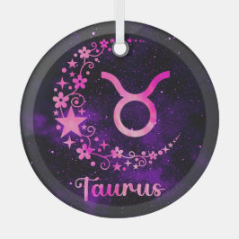 Adorno De Cristal Crea tu propio Taurus Zodiac Celestial Púrpura