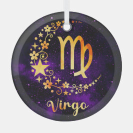 Adorno De Cristal Crea tu propio Virgo Celestial Púrpura Zodiac