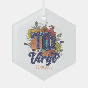 Adorno De Cristal Crea tu propio Virgo Zodiac Floral Estelar