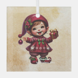 Adorno De Cristal Crea tu propio y alegre Gnome de Navidad Vintage