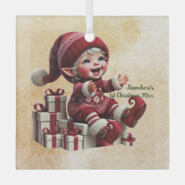 Adorno De Cristal Crea tu propio y alegre Gnome de Navidad Vintage