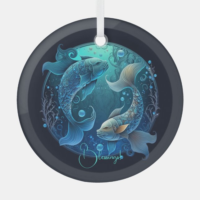 Adorno De Cristal Crea tu propio Zodiac Pisces Celestes Púrpura (Anverso)