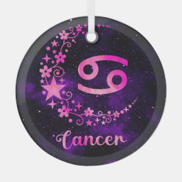 Adorno De Cristal Crea tu propio Zodiaco de Cáncer Celestial Púrpura