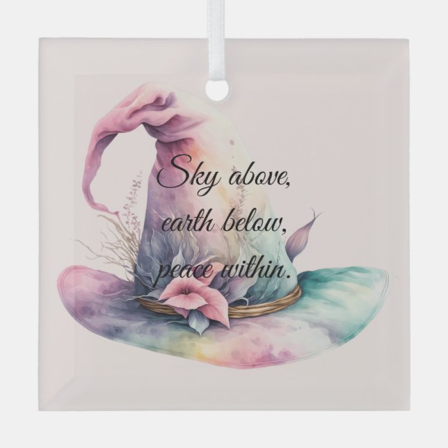 Adorno De Cristal Crea tus propias hojas de Gorra de bruja arcoiris  (Anverso)