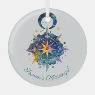 Adorno De Cristal Crea tus propias plumas de boho, luna y estrella