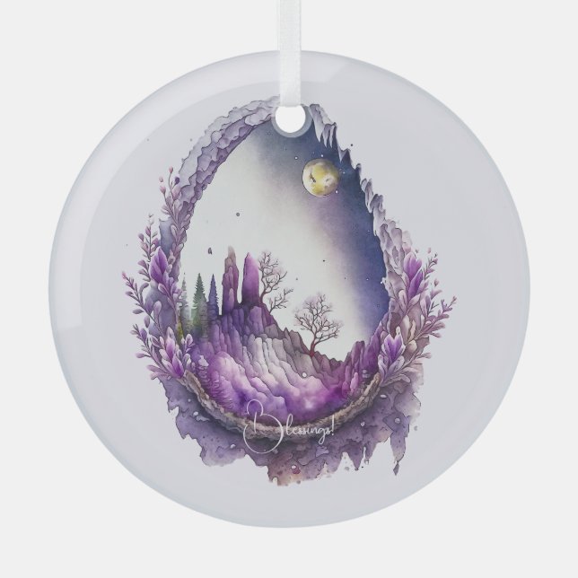 Adorno De Cristal Crear su propio Geode Paisaje Púrpura (Anverso)