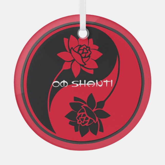 Adorno De Cristal Crear su propio símbolo de Lotus Yin Yang (Anverso)